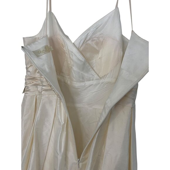 Eliza J Off-White Silk Formal Dress Beaded Waist Size 12 NWT 8684 $180 Lined - Picture 8 of 13